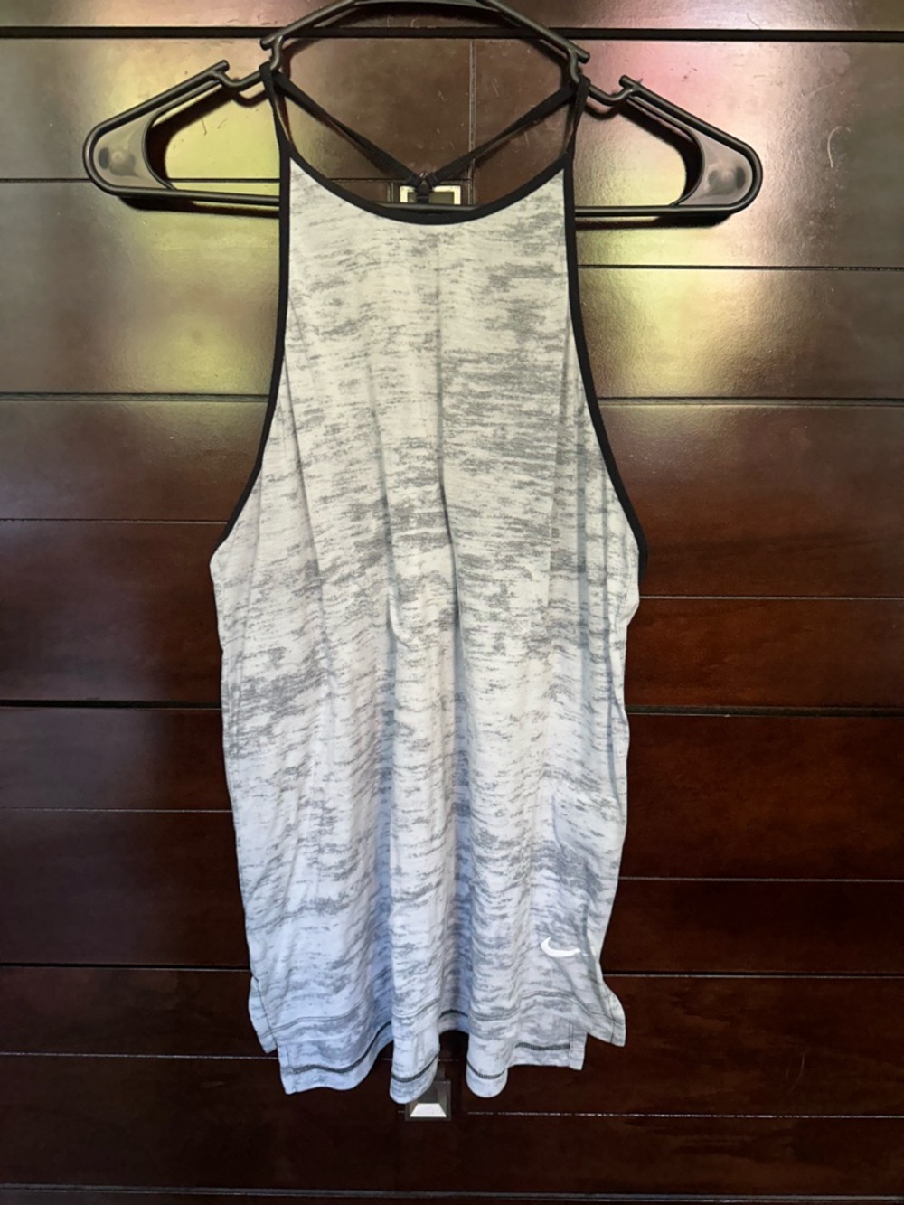 Nike Light Gray Marled Racerback Tank with Black Trim